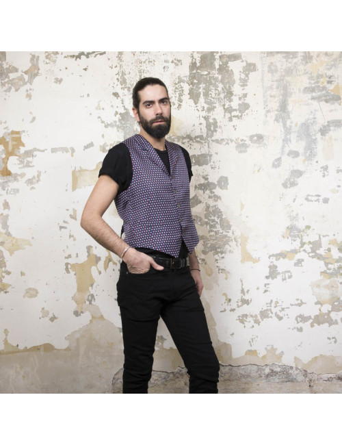 Gilet drapeau tricolore T 50 en soie HERMES