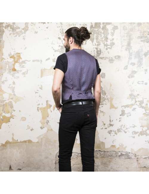 Gilet drapeau tricolore T 50 en soie HERMES