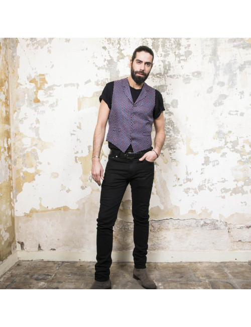 HERMES 'Tricolor flag' waistcoat in silk size 50