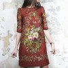 DOLCE & GABBANA T 36 dress with floral printed embossed polyester