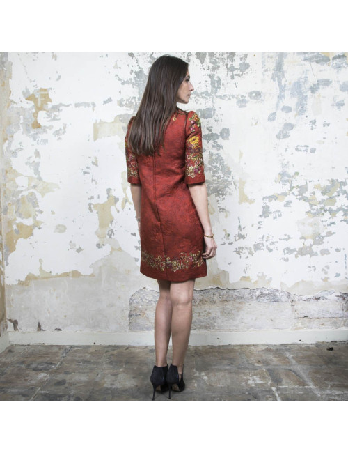 DOLCE & GABBANA T 36 dress with floral printed embossed polyester