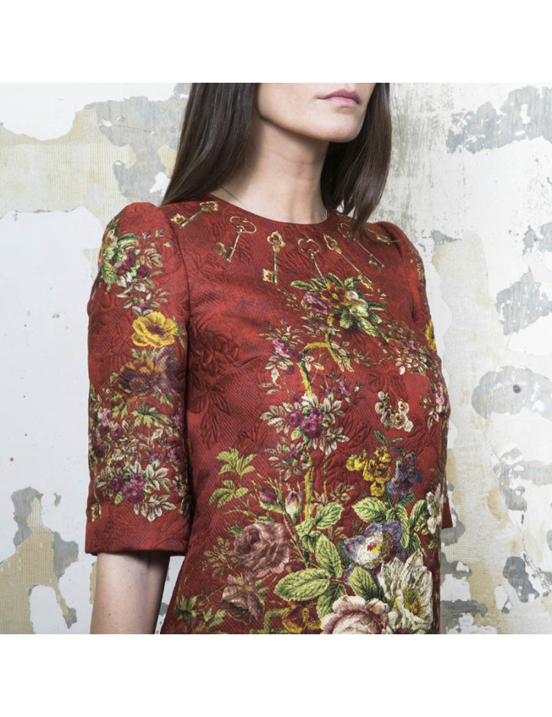 DOLCE & GABBANA T 36 dress with floral printed embossed polyester