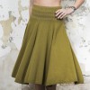  KENZO flared skirt in green khaki wool, silk and cashmere size S
