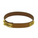 Belt Medoro T72 HERMES vintage "Dog collar" courchevel gold leather