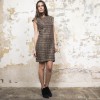 CHANEL "Paris-Shanghai" dress in gold, black and beige cashmere and wool size 36FR