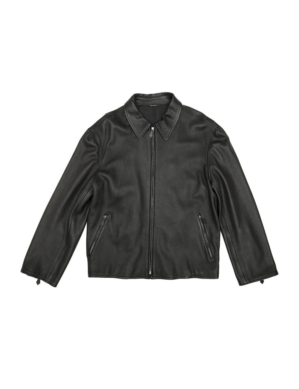 Veste HERMES T 50 en cuir taurillon clémence marron