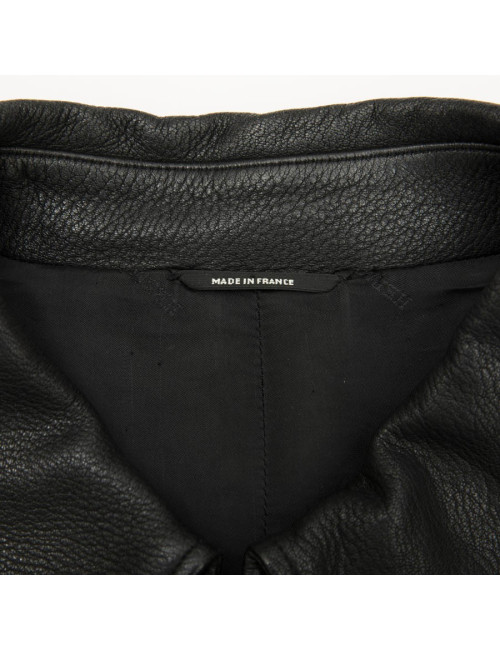 HERMES T 54 men's jacket in black Clémence calf leather