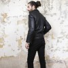 HERMES T 54 men's jacket in black Clémence calf leather