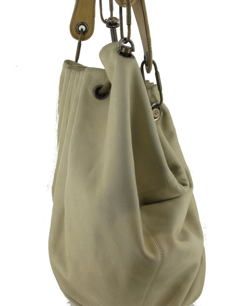 Sac besace LANVIN beige clair