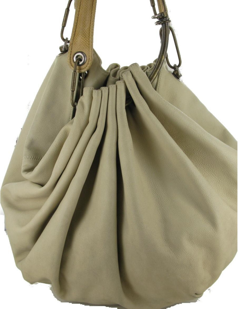Sac besace LANVIN beige clair