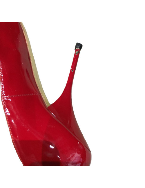 Escarpins GIANMARCO LORENZI T37 cuir verni rouge