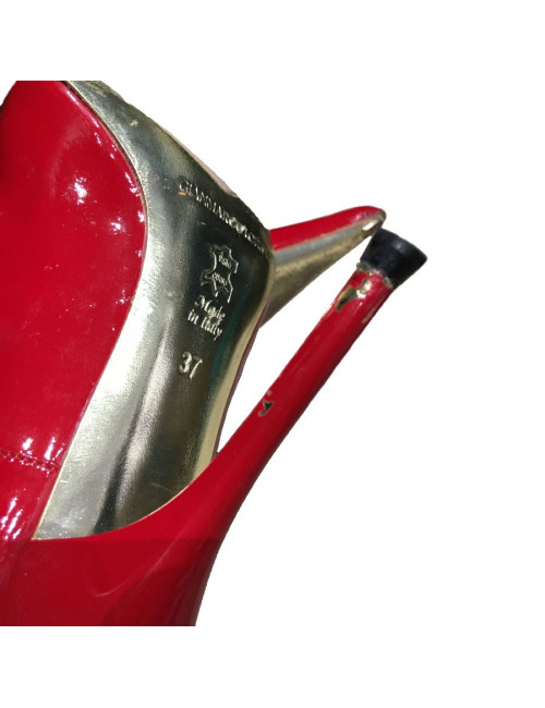 Escarpins GIANMARCO LORENZI T37 cuir verni rouge