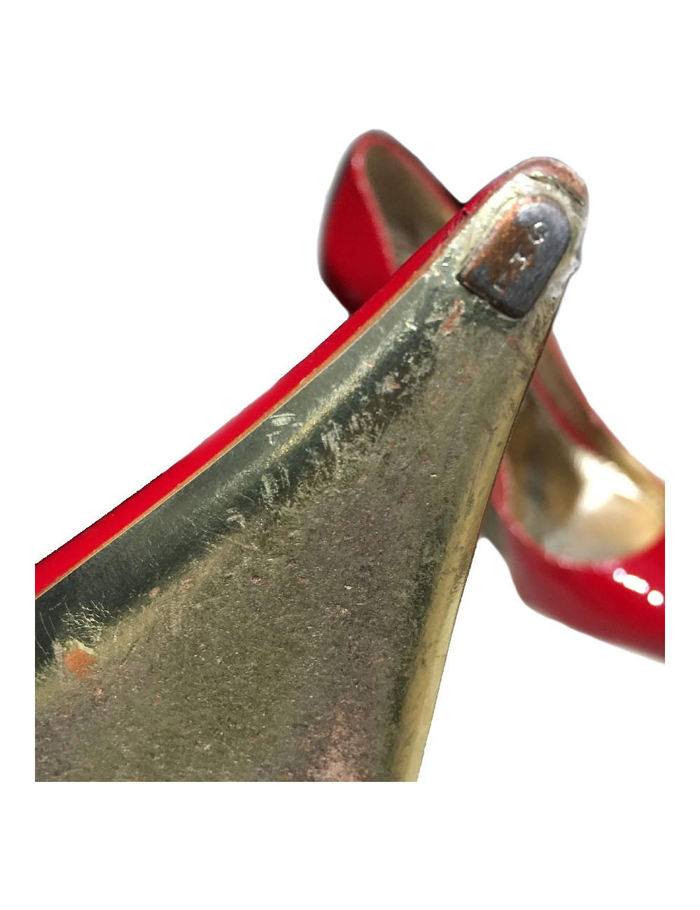 Escarpins GIANMARCO LORENZI T37 cuir verni rouge