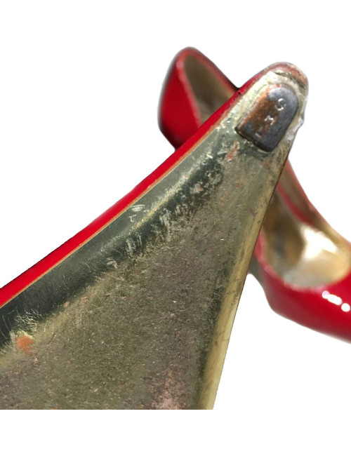 Escarpins GIANMARCO LORENZI T37 cuir verni rouge