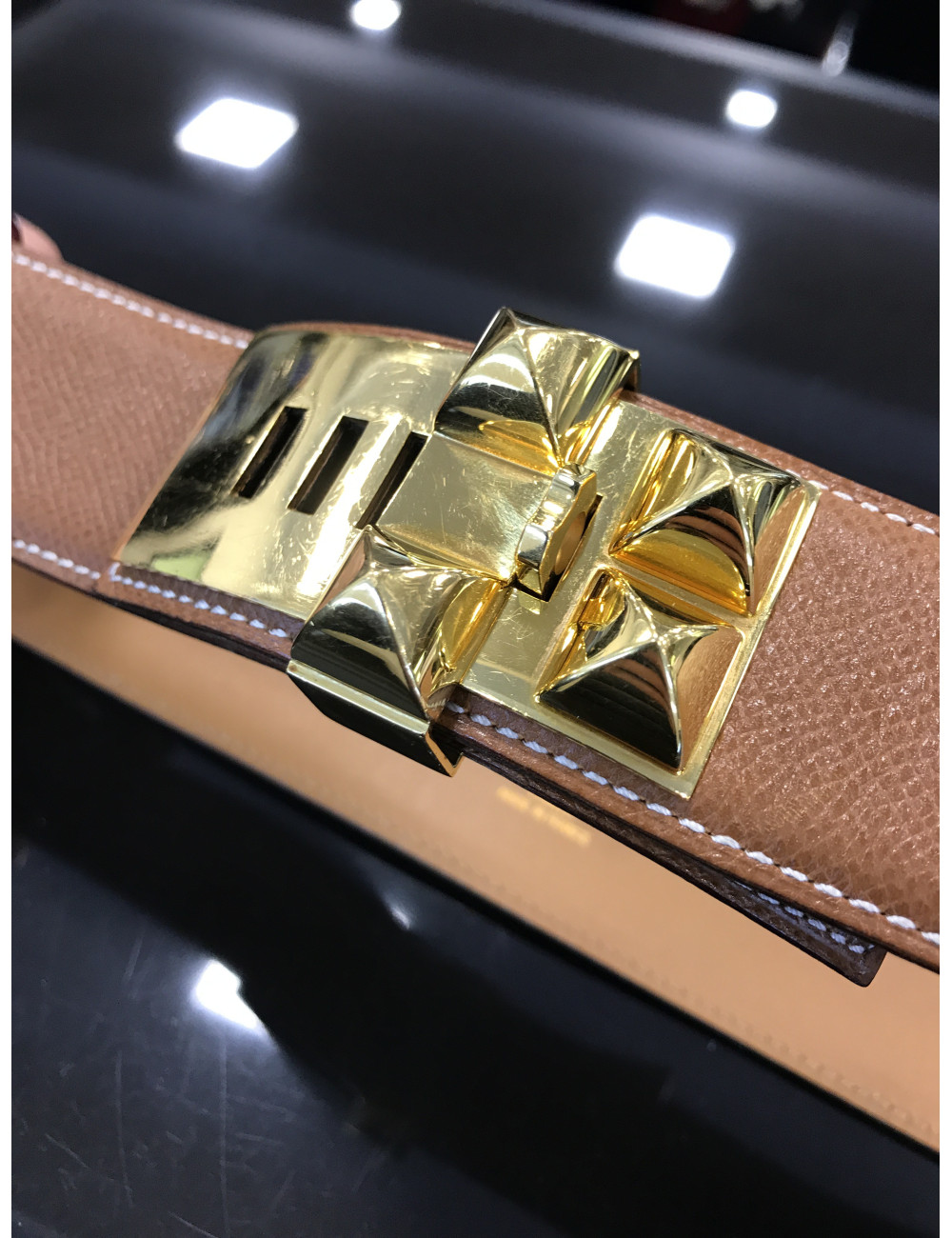 Ceinture Médor HERMES  T 68 gold