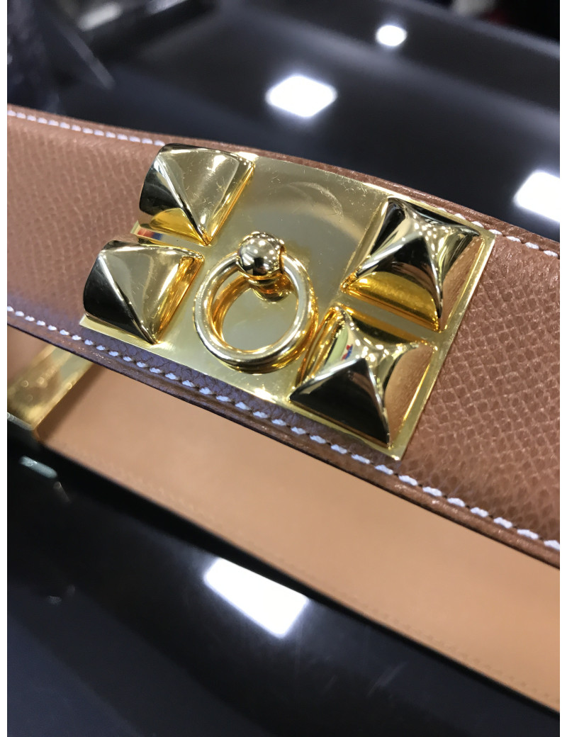 Belt HERMES Medor T 68 gold