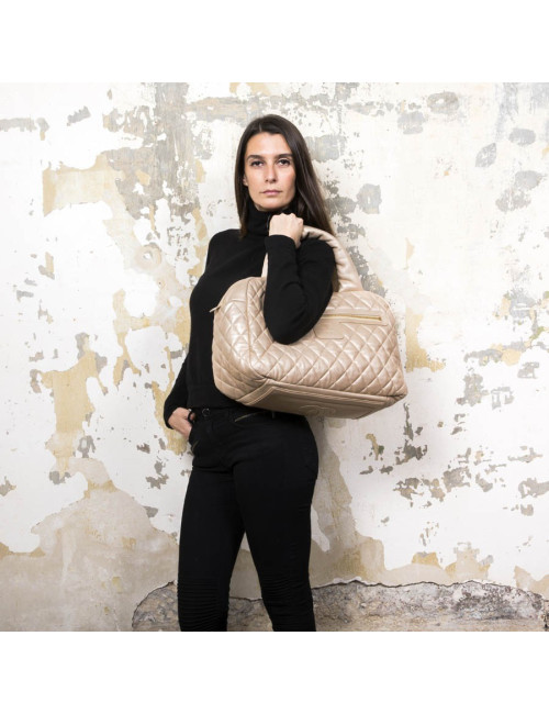 Sac Cocoon CHANEL cuir matelassé  or