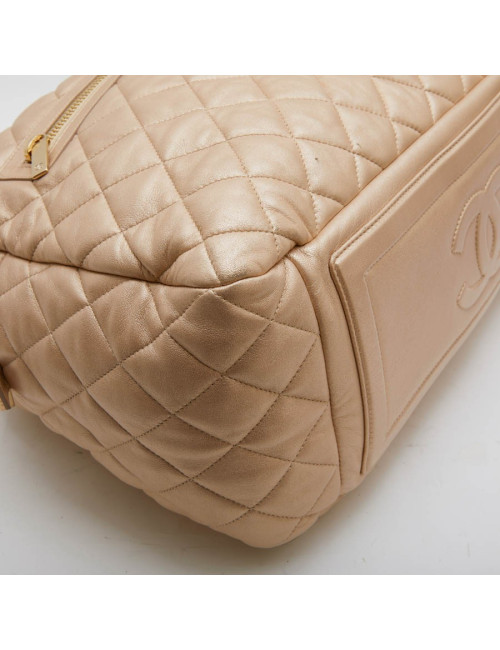 Sac Cocoon CHANEL cuir matelassé  or