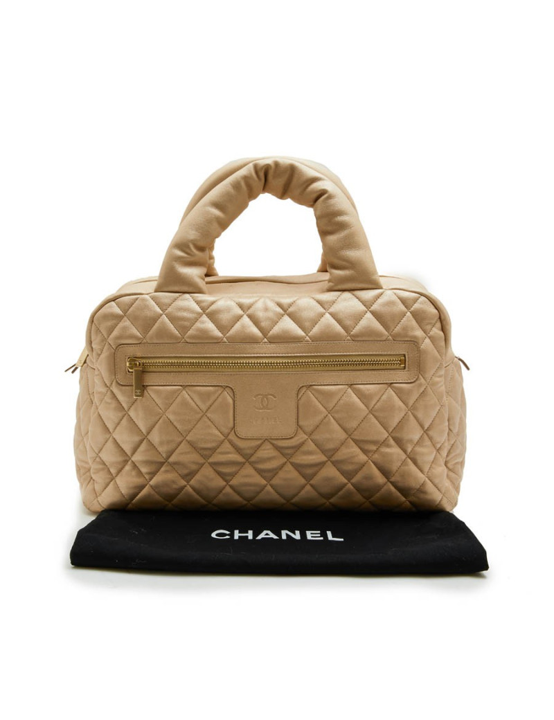 Sac Cocoon CHANEL cuir matelassé  or