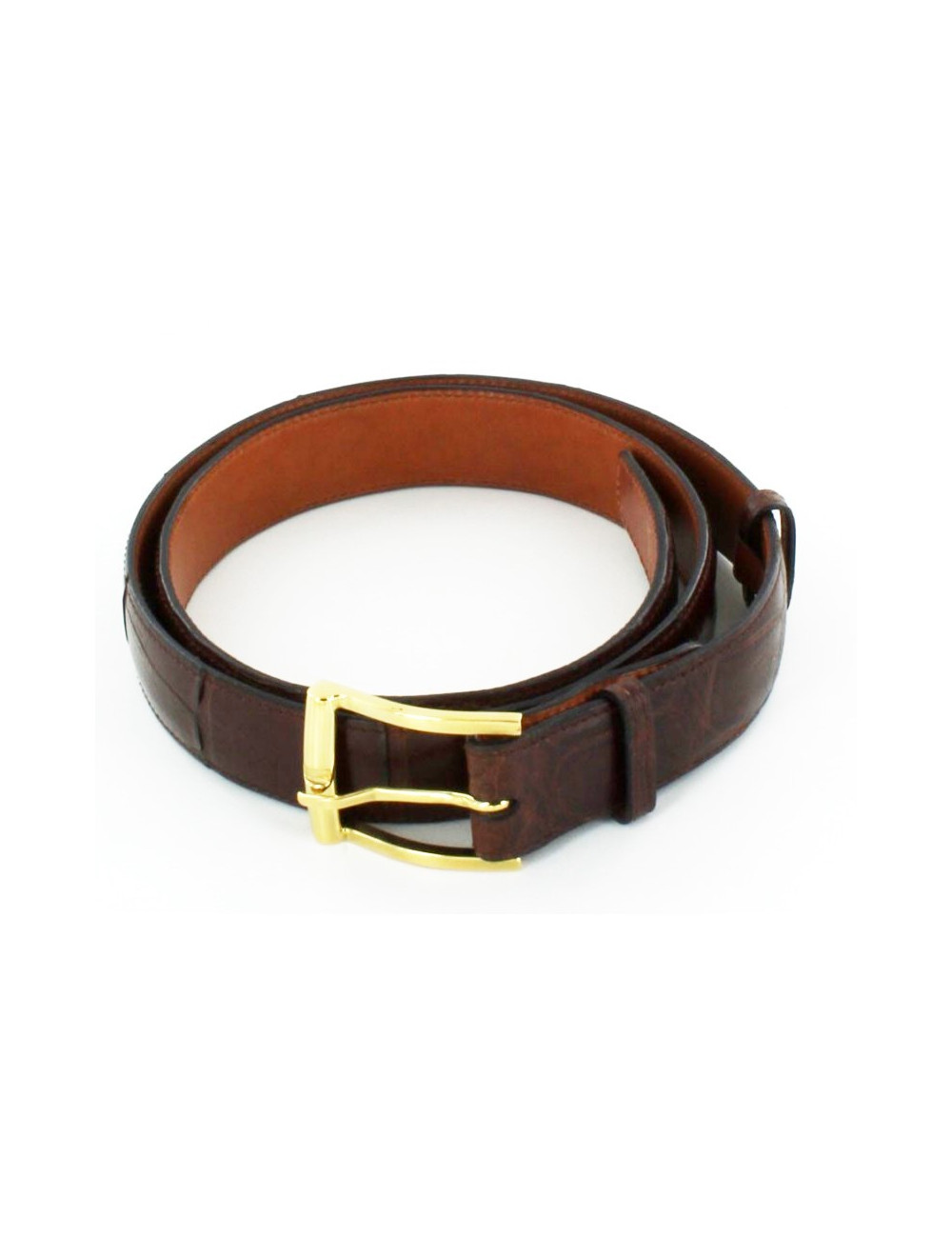 Ceinture homme FRANCK NAMANI marron en croco veritable