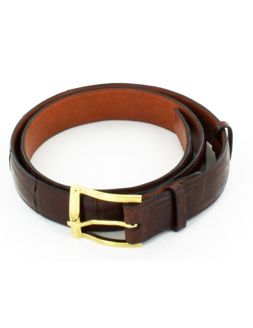 Ceinture homme FRANCK NAMANI marron en croco veritable