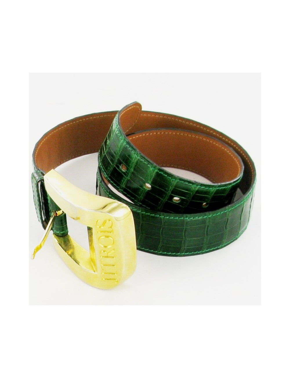Ceinture Jean-Claude Jitrois en croco vert