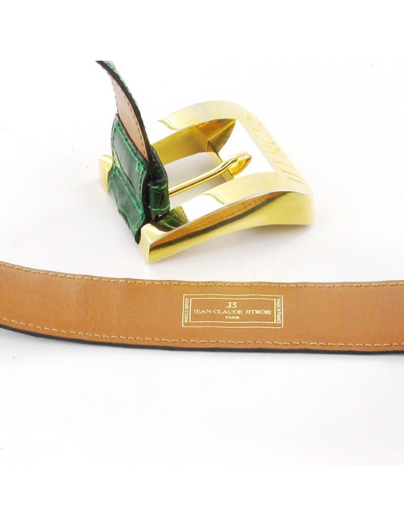 Belt Jean-Claude JITROIS Emerald crocodile