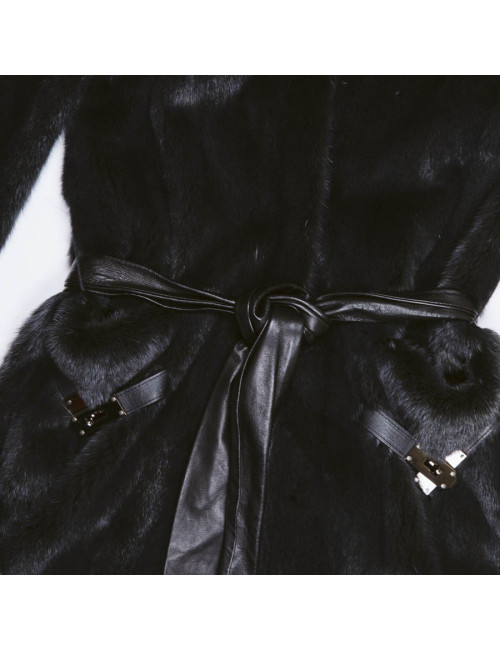 Manteau RIZAL T40   en vison bleu nuit 