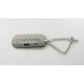 CHANEL silver metal key ring