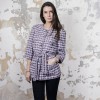 Chanel jacket in gray cotton with purple patterns size 40FR