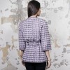 Chanel jacket in gray cotton with purple patterns size 40FR