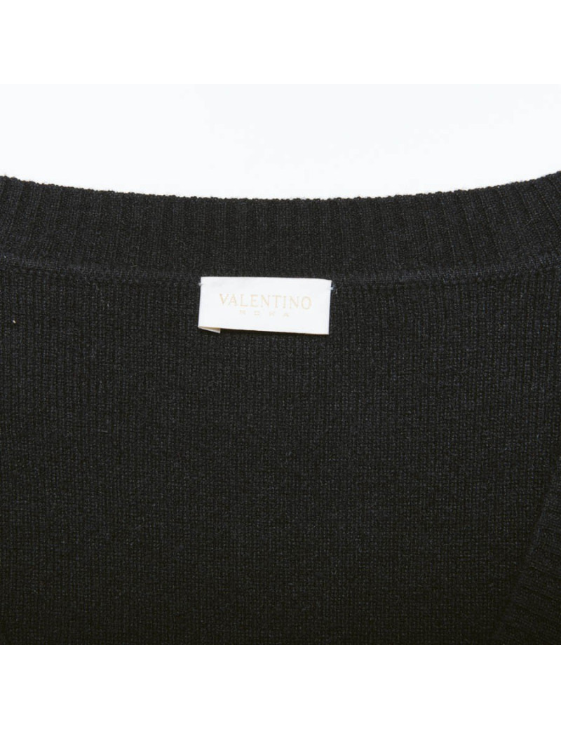 Pull VALENTINO T 44 FR en laine et cachemire noir avec sequins