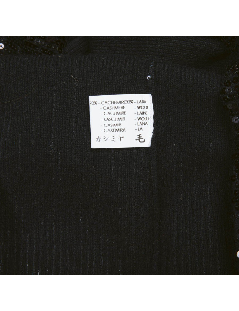 Pull VALENTINO T 44 FR en laine et cachemire noir avec sequins
