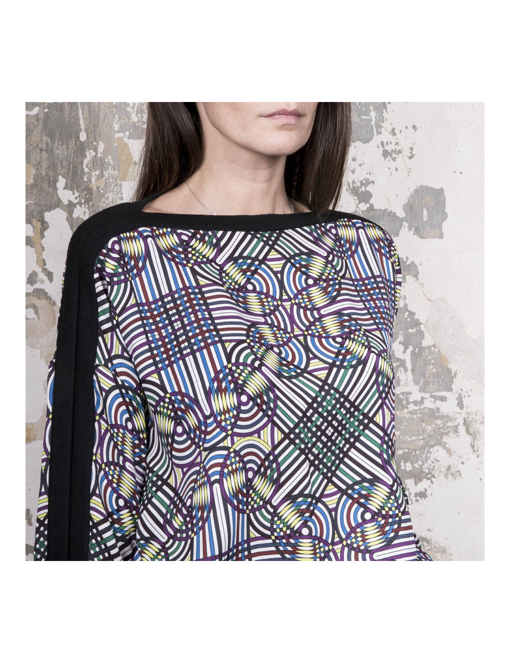 Blouse Vintage  HERMES en soie motifs floraux bleu et jaune 