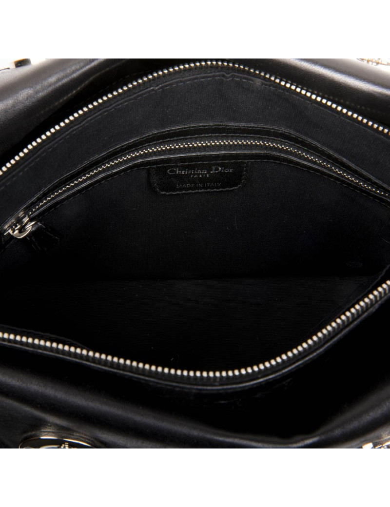 Sac DIOR en cuir matelassé noir
