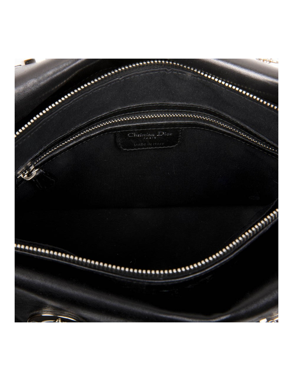 Sac DIOR en cuir matelassé noir