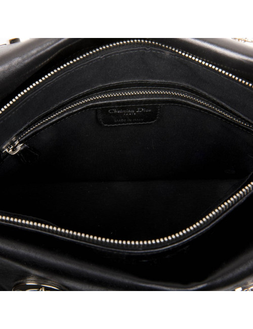 Sac DIOR en cuir matelassé noir