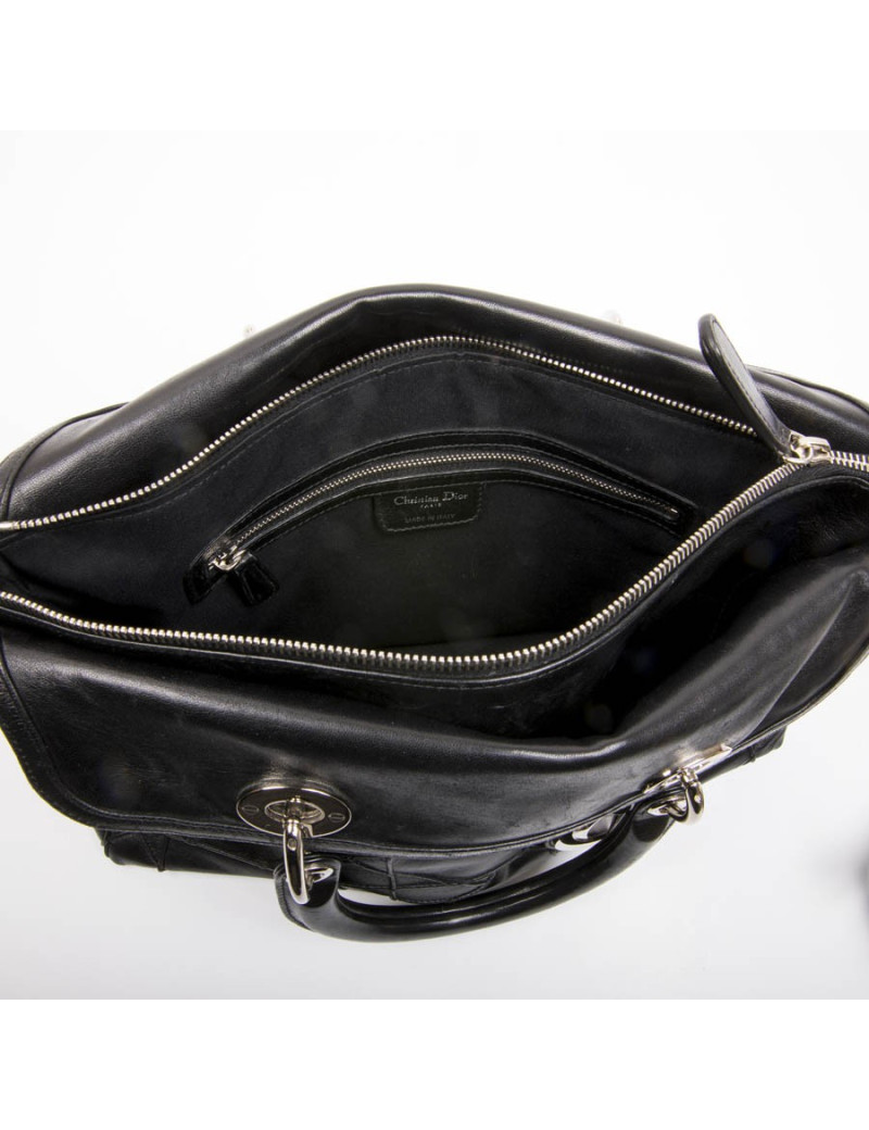 Sac DIOR en cuir matelassé noir