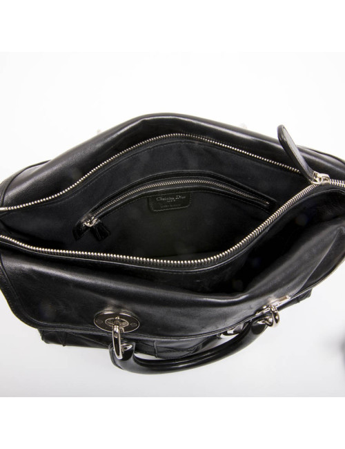 Sac DIOR en cuir matelassé noir