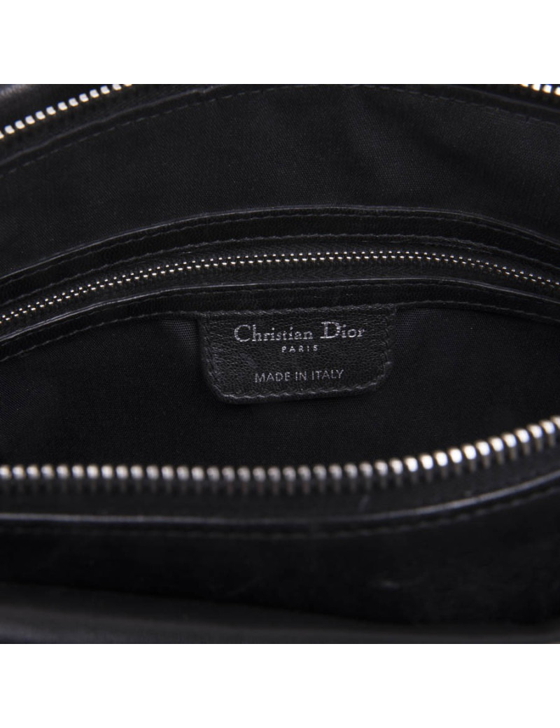 Sac DIOR en cuir matelassé noir