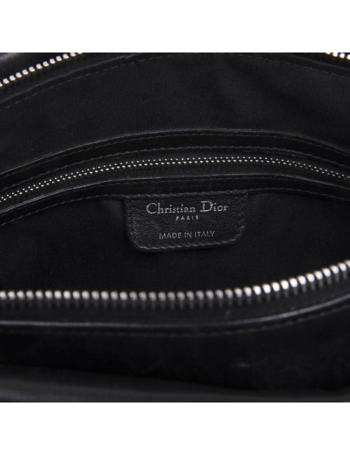 Sac DIOR en cuir matelassé noir