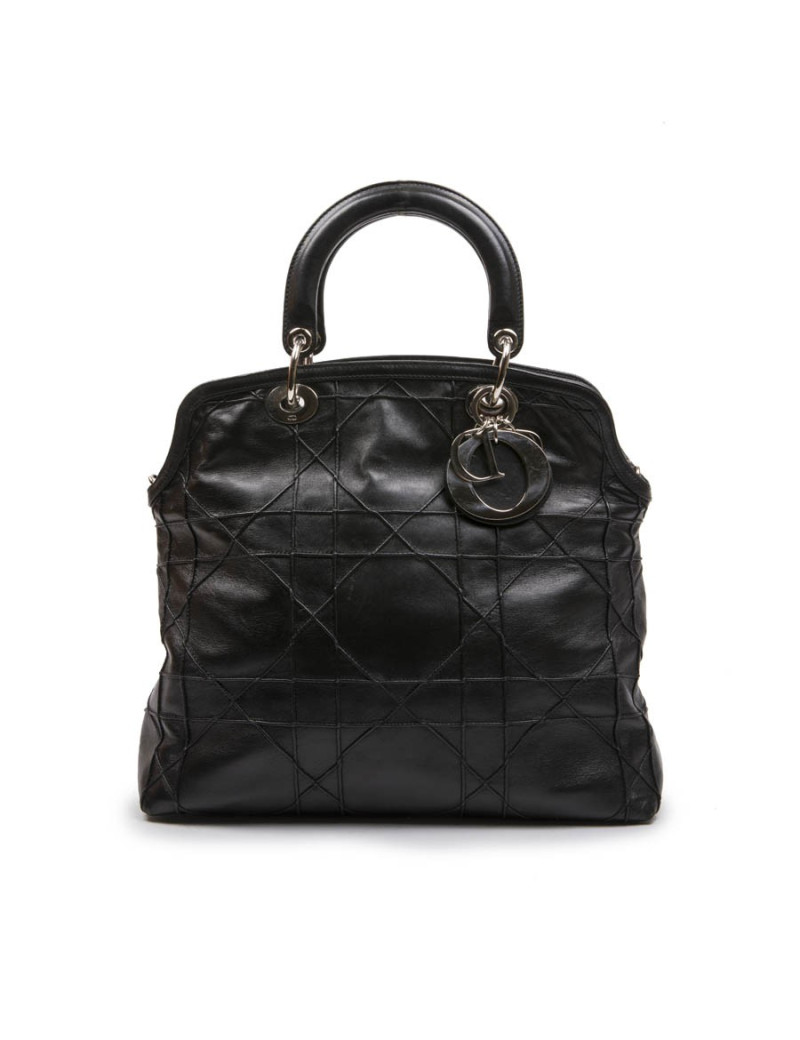 Sac DIOR en cuir matelassé noir