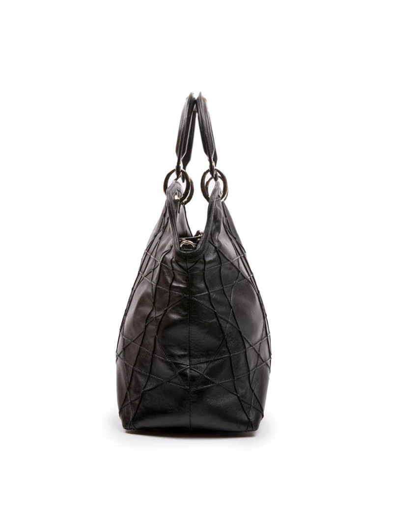 Sac DIOR en cuir matelassé noir