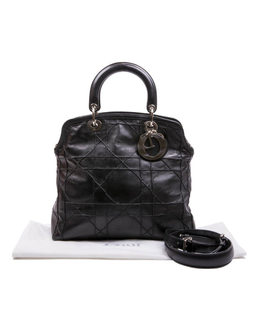 Sac DIOR en cuir matelassé noir