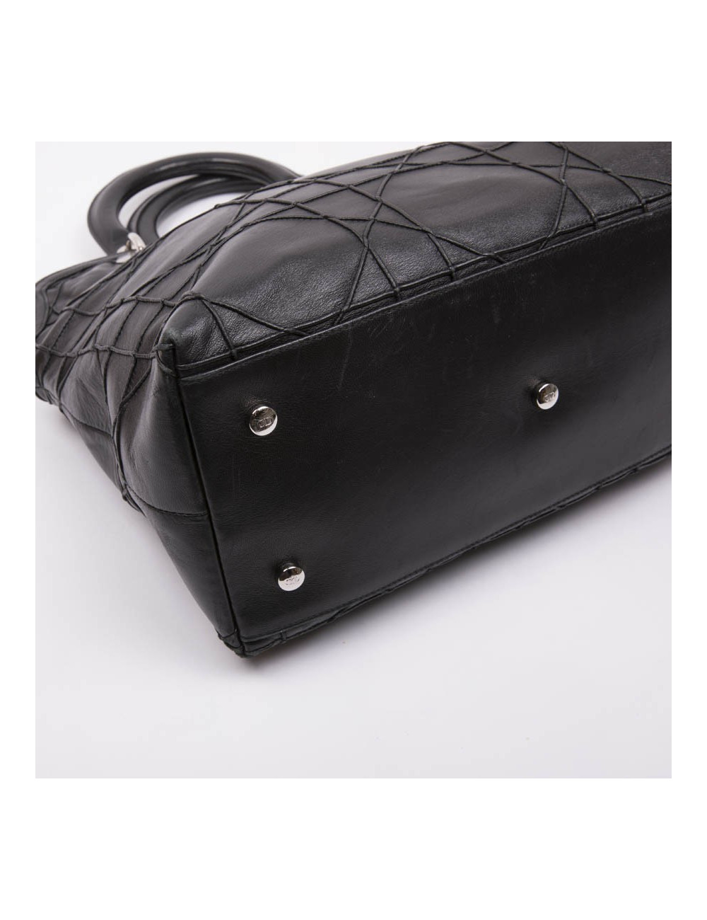 Sac DIOR en cuir matelassé noir