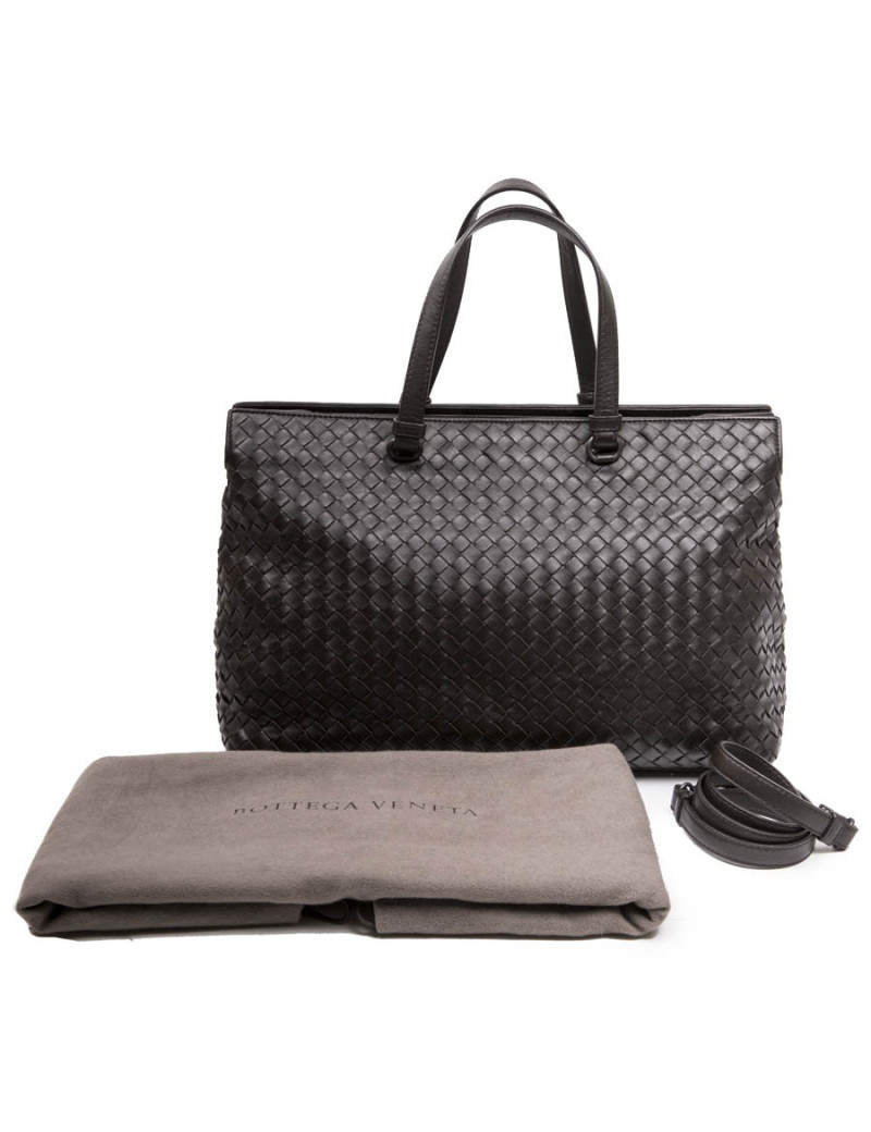 Sac BOTTEGA VENETA cuir tressé marron