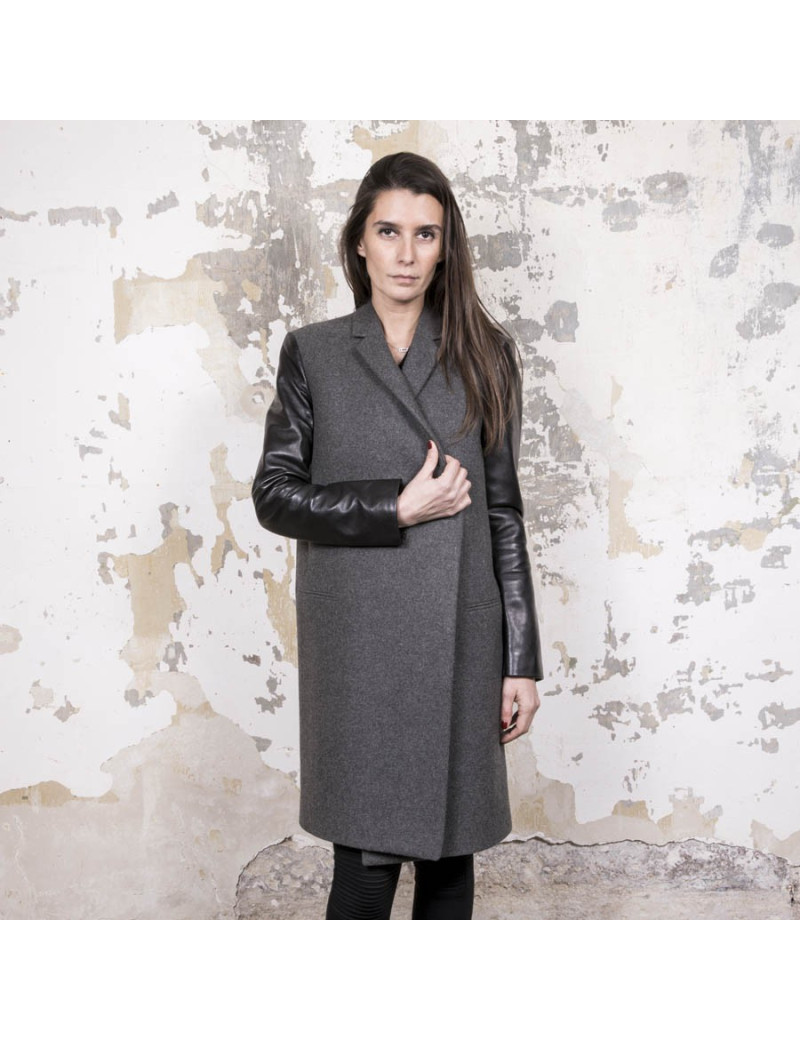 Manteau t 36 CELINE en laine grise 