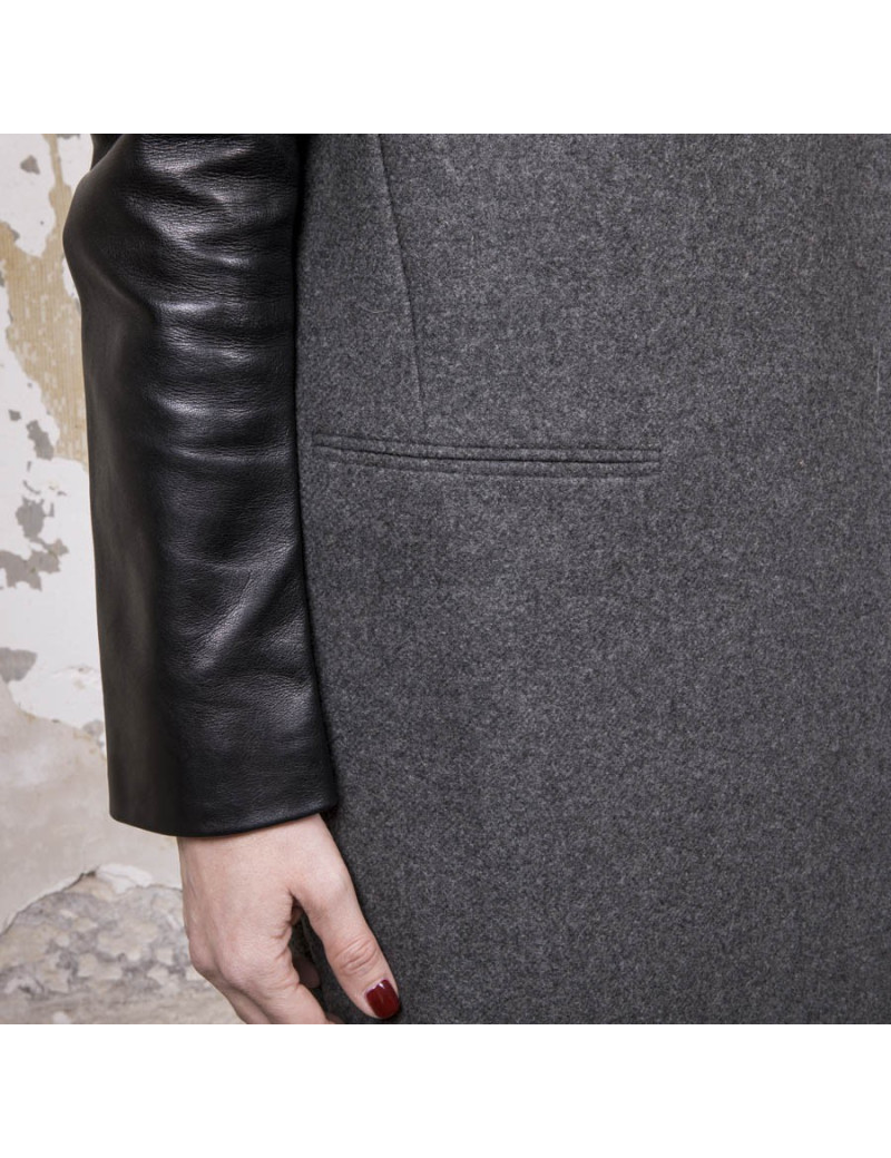Manteau t 36 CELINE en laine grise 