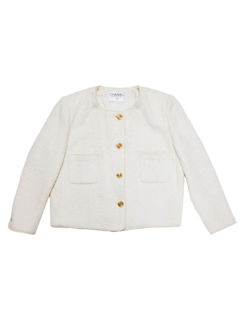 CHANEL Vintage jacket in ecru tweed size 44FR