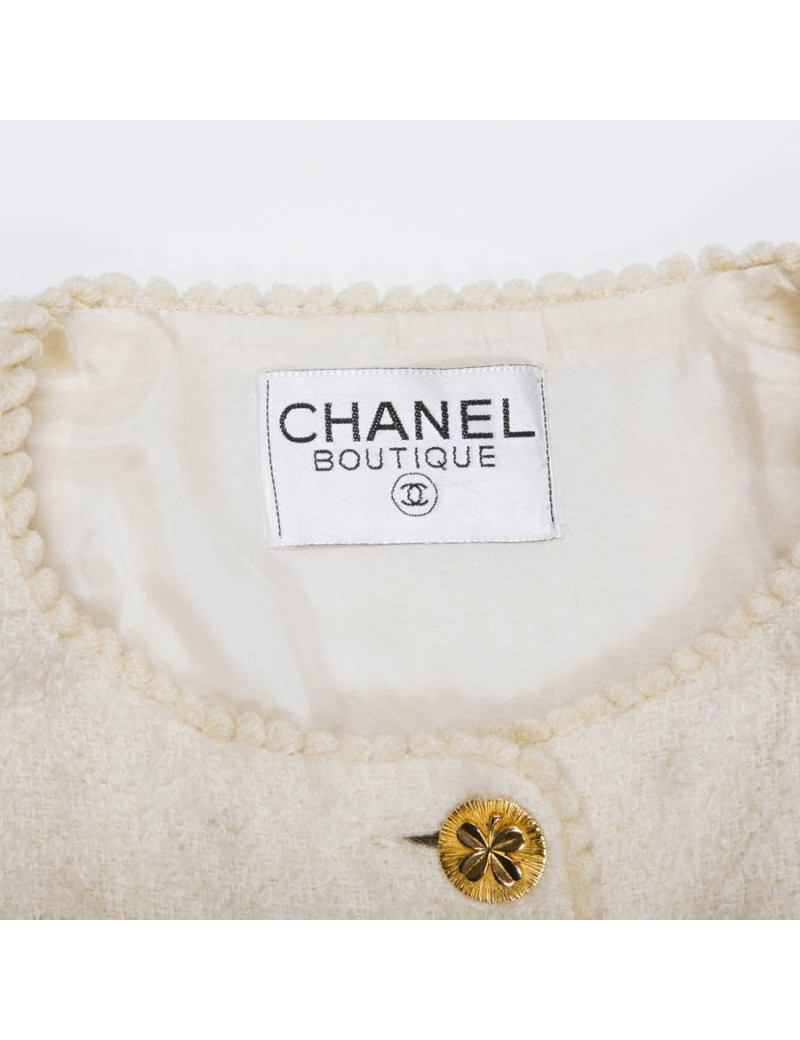 CHANEL Vintage jacket in ecru tweed size 44FR
